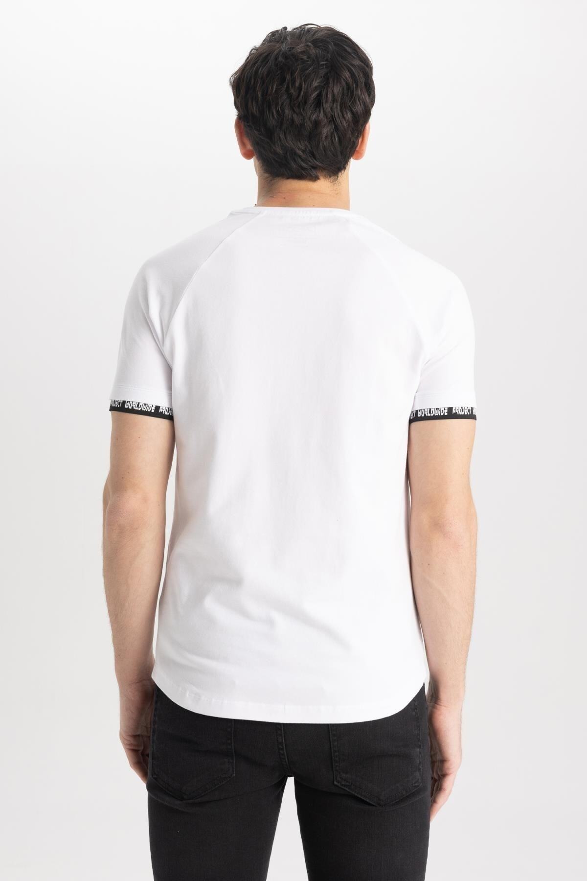 DeFacto-Muscle Fit Crew Neck Printed Cotton T-Shirt 6