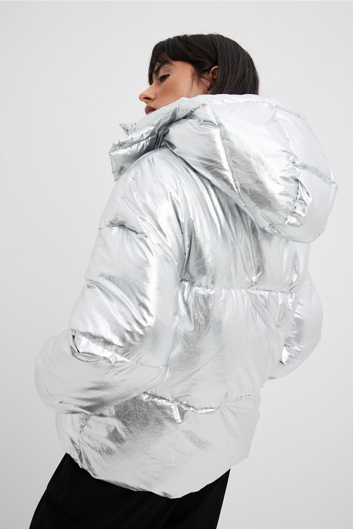 NA-KD Jacke Silber Regular Fit