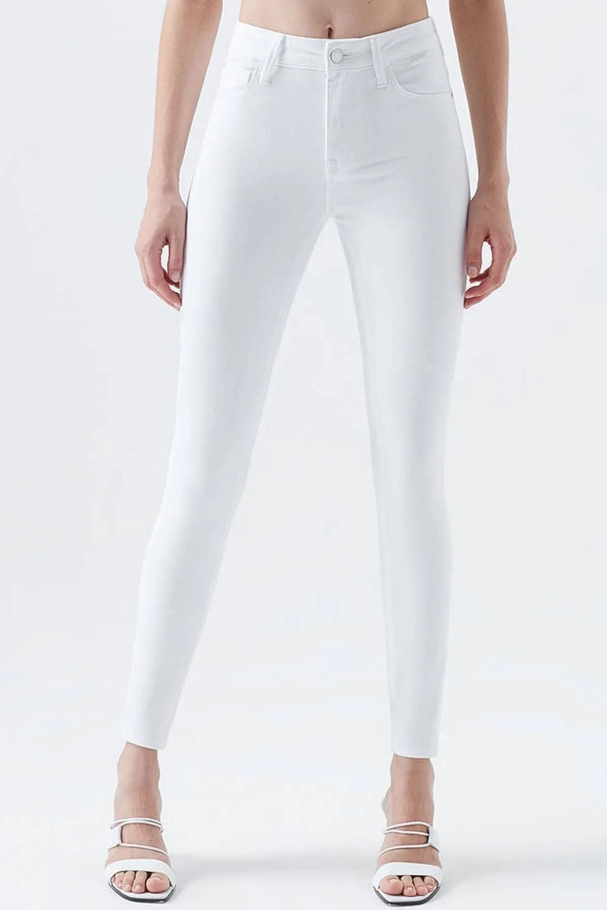 High waisted on sale white skinny pants