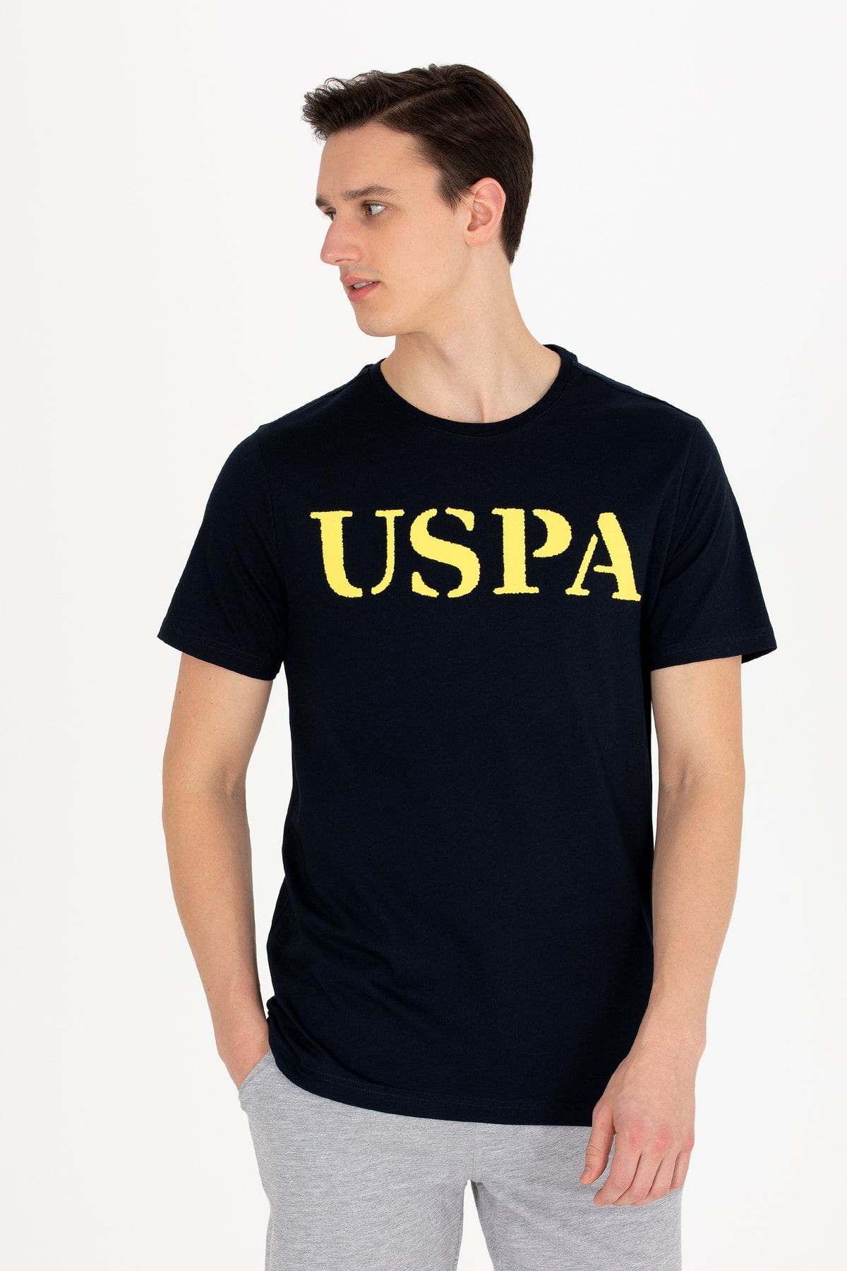 تی شرت آبی مردانه پایه. پولو اسپرت و یقه منظم 1571124 100 سرمه ای تیره U.S. Polo Assn.