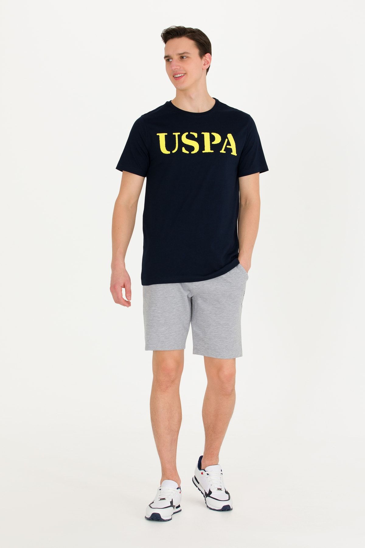 تی شرت آبی مردانه پایه. پولو اسپرت و یقه منظم 1571124 100 سرمه ای تیره U.S. Polo Assn.