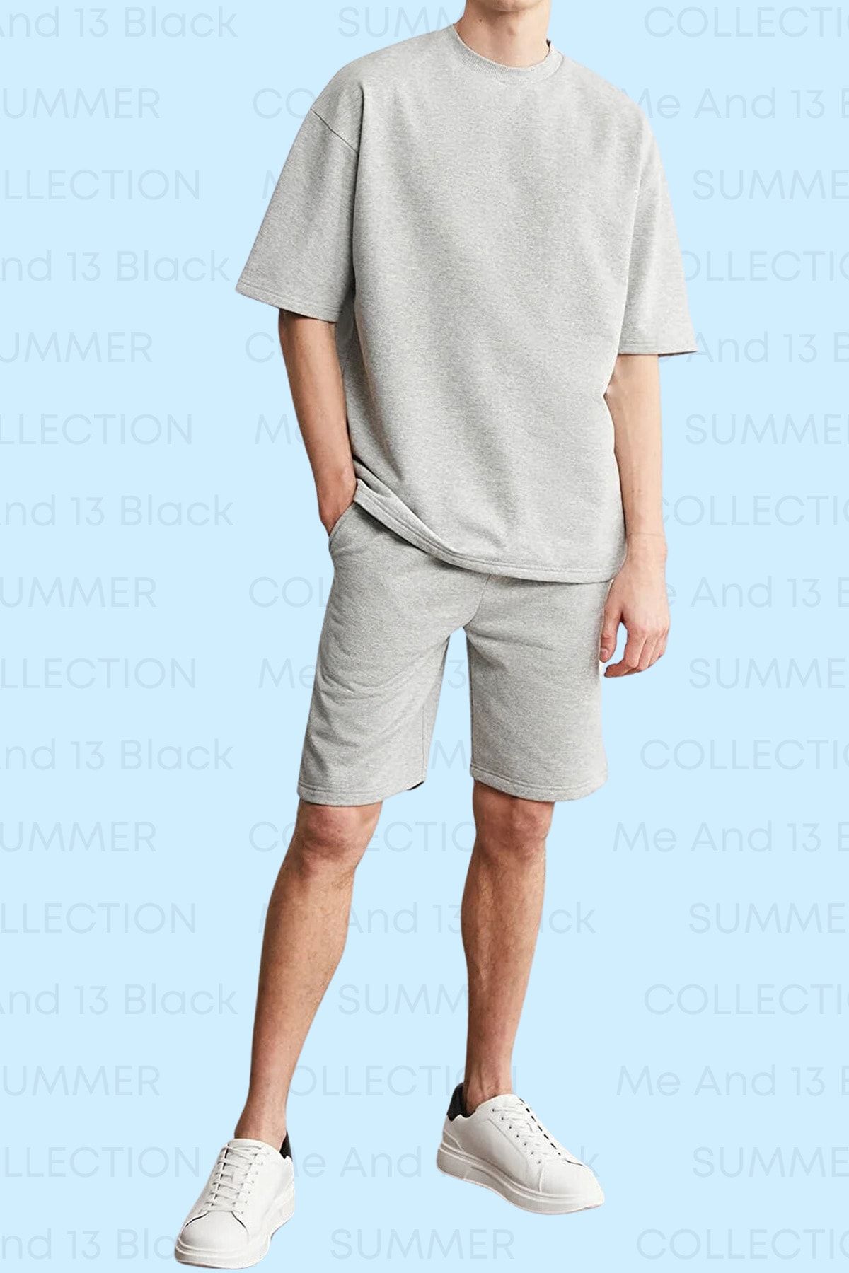 Me And 13 Black Men s Gray Relaxed Regular Bottom and Top 2 Piece