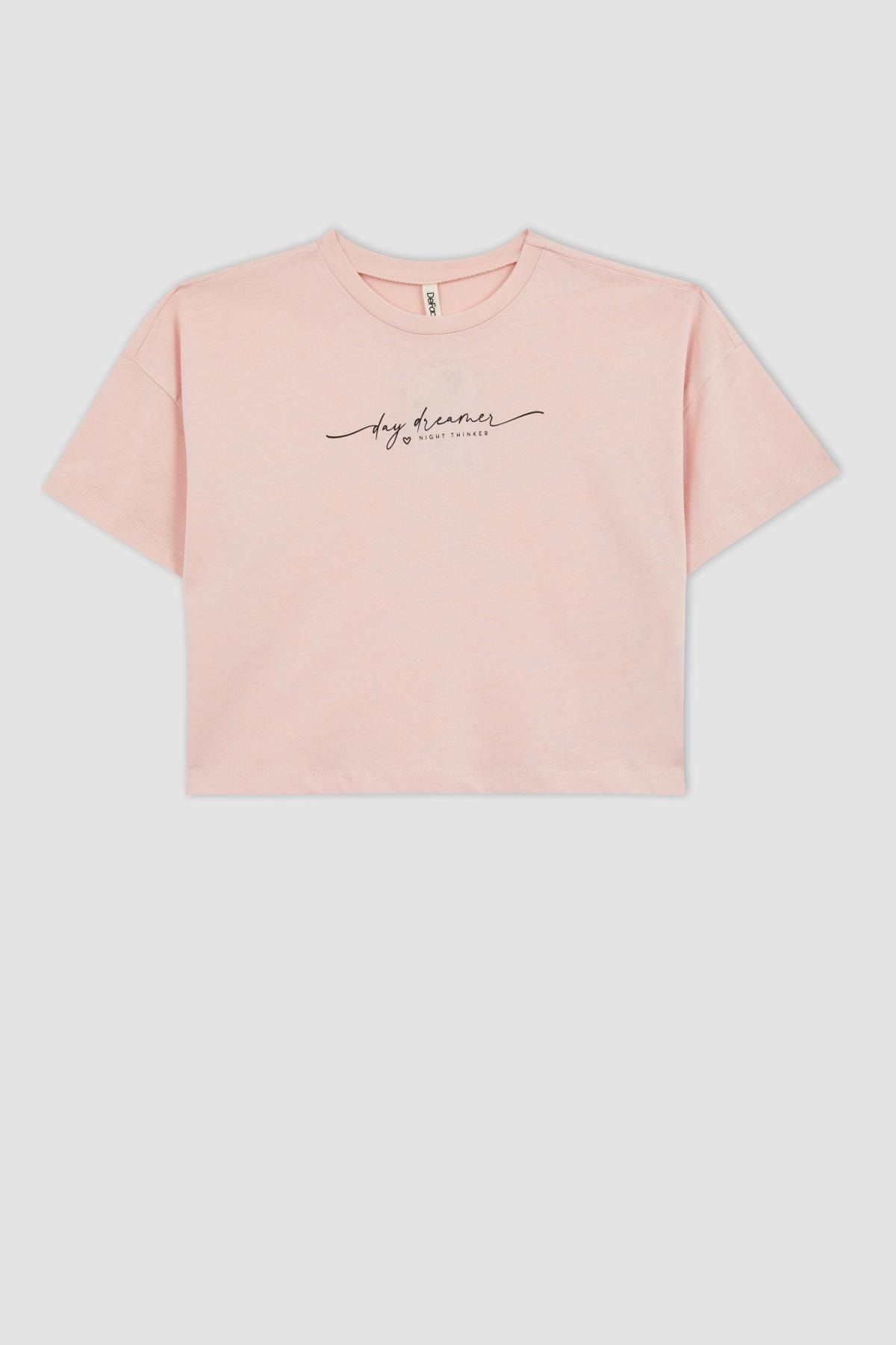 DeFacto T-Shirt Rosa Regular Fit