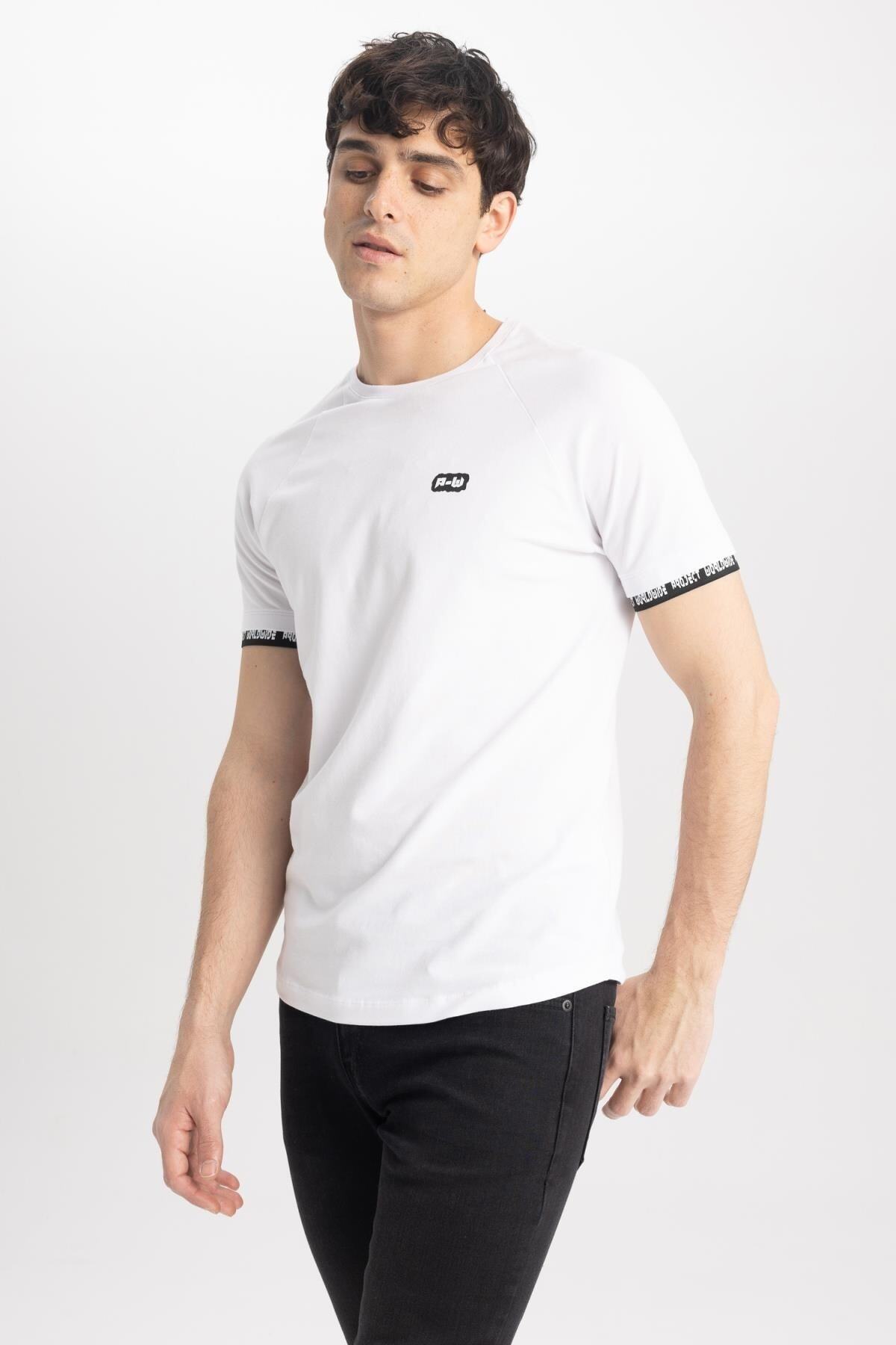 DeFacto-Muscle Fit Crew Neck Printed Cotton T-Shirt 3