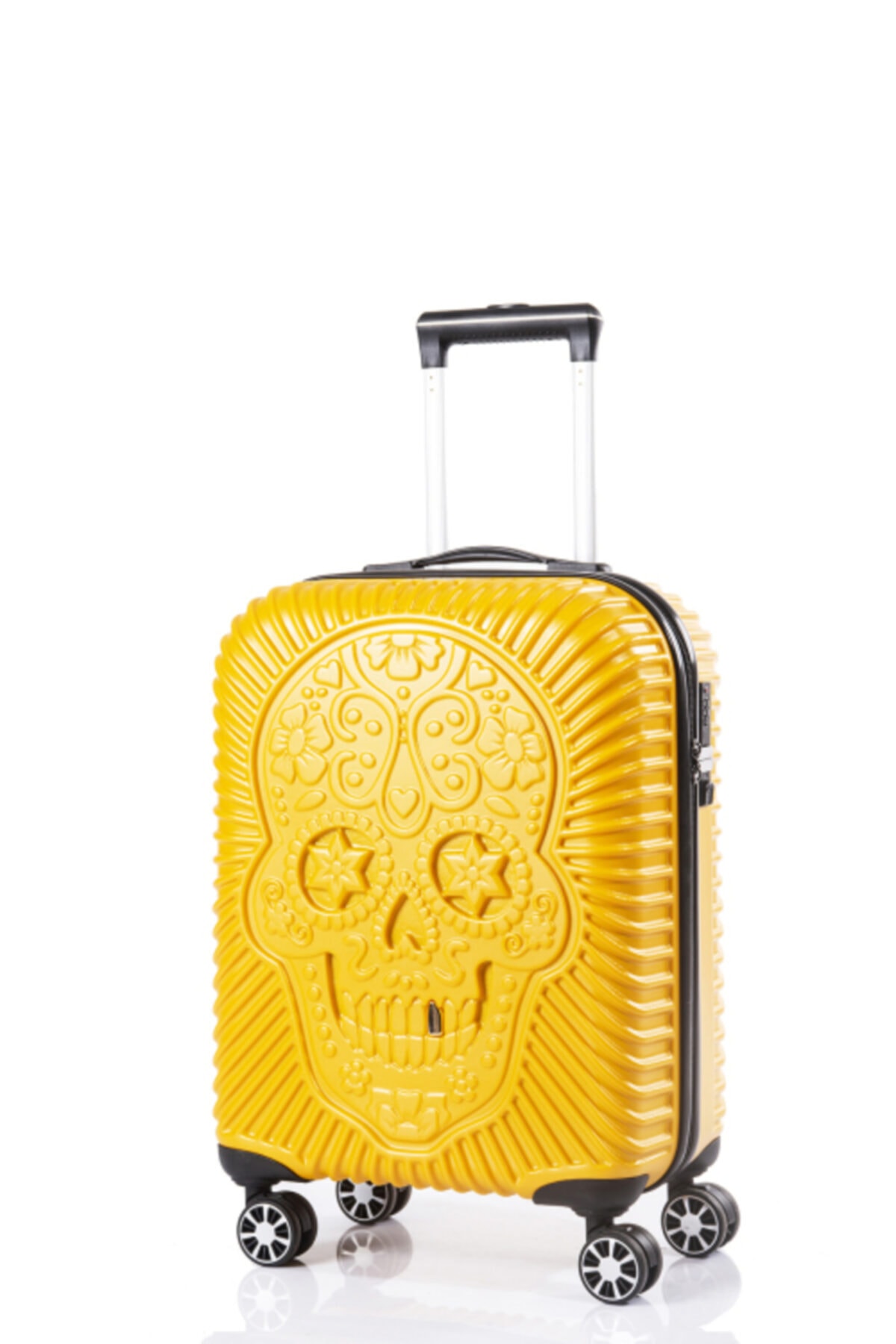 ÇÇS  Abs Kuru Kafa Desenli Sarı Orta Boy Valiz 5180 - Görsel 2