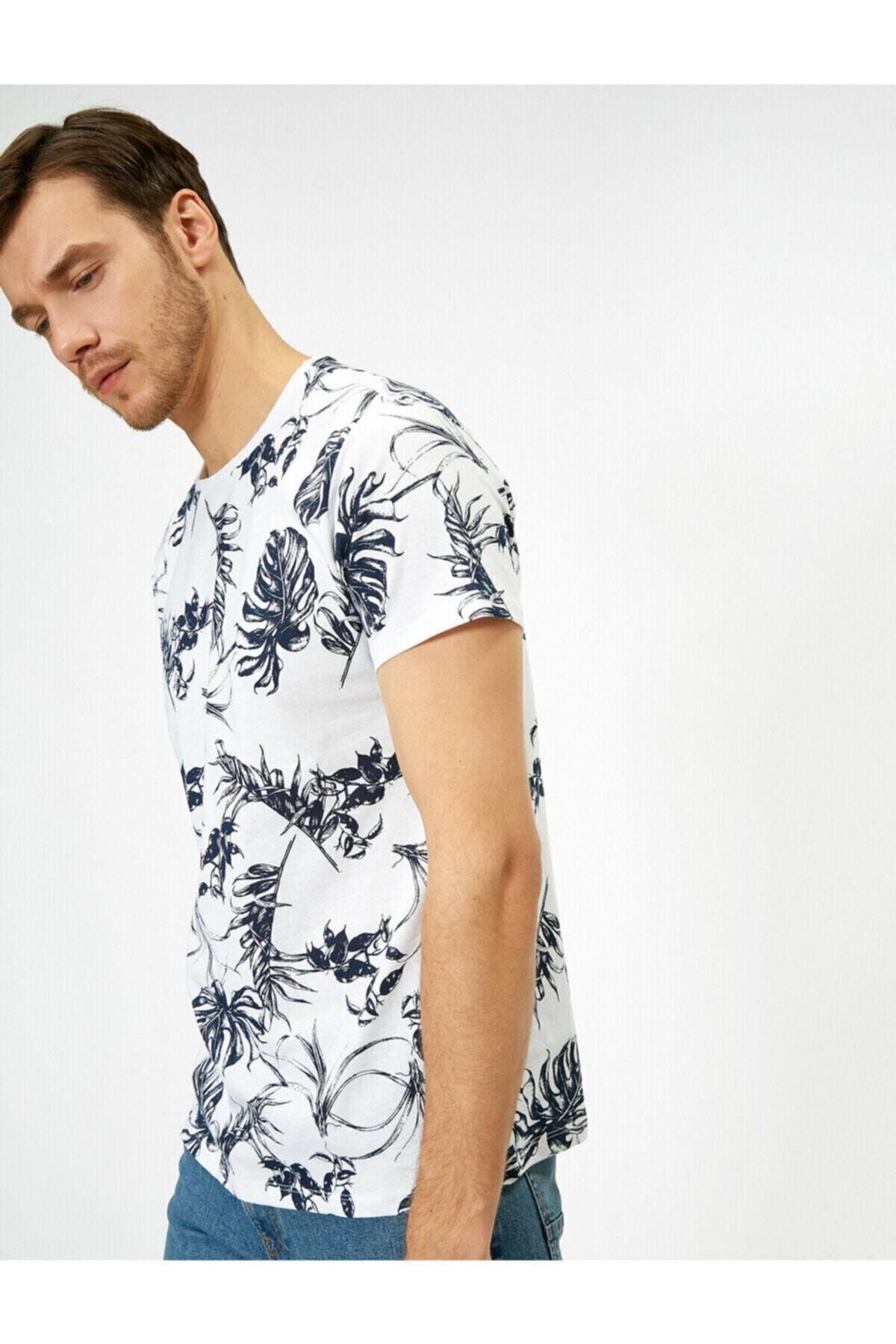 Koton Erkek Beyaz Desenli T Shirt 0yam14719ok Fiyati Yorumlari Trendyol