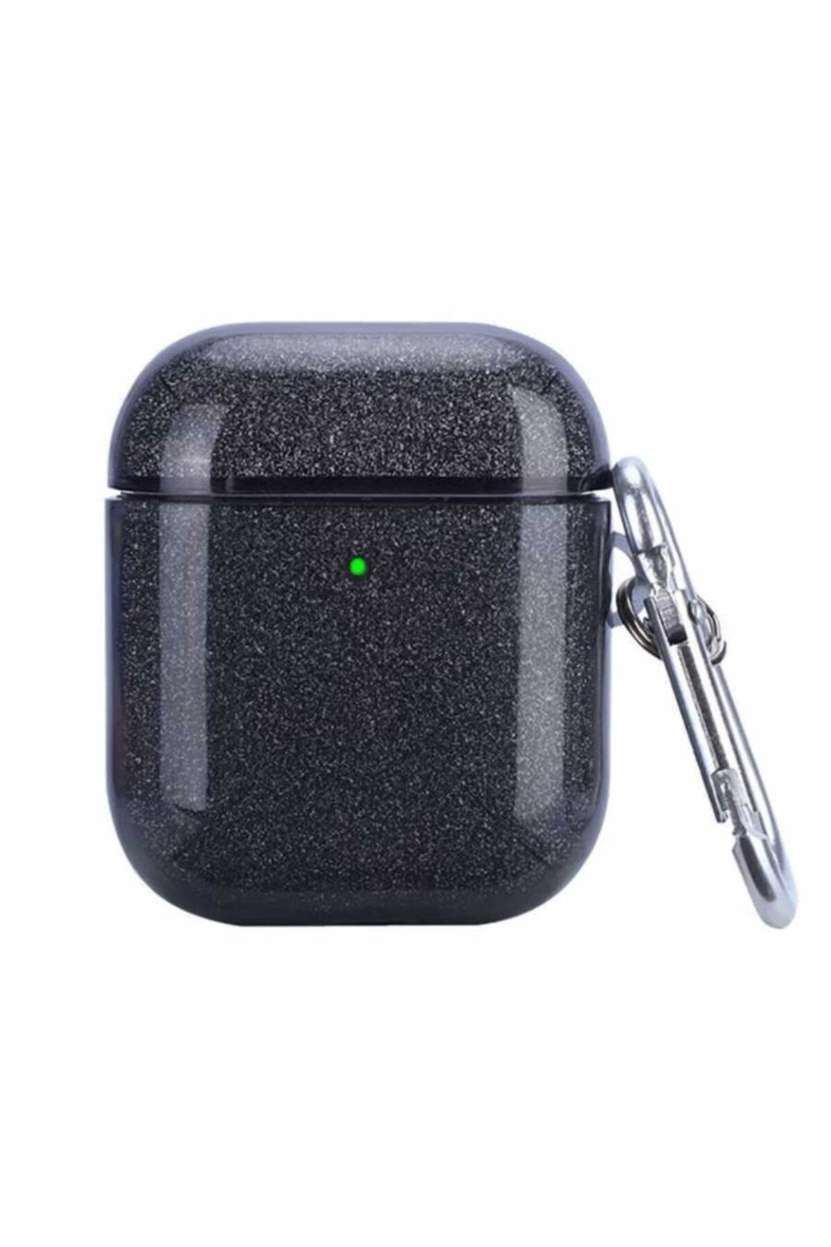 Apple Airpods Simli Renkli Kılıf - Siyah