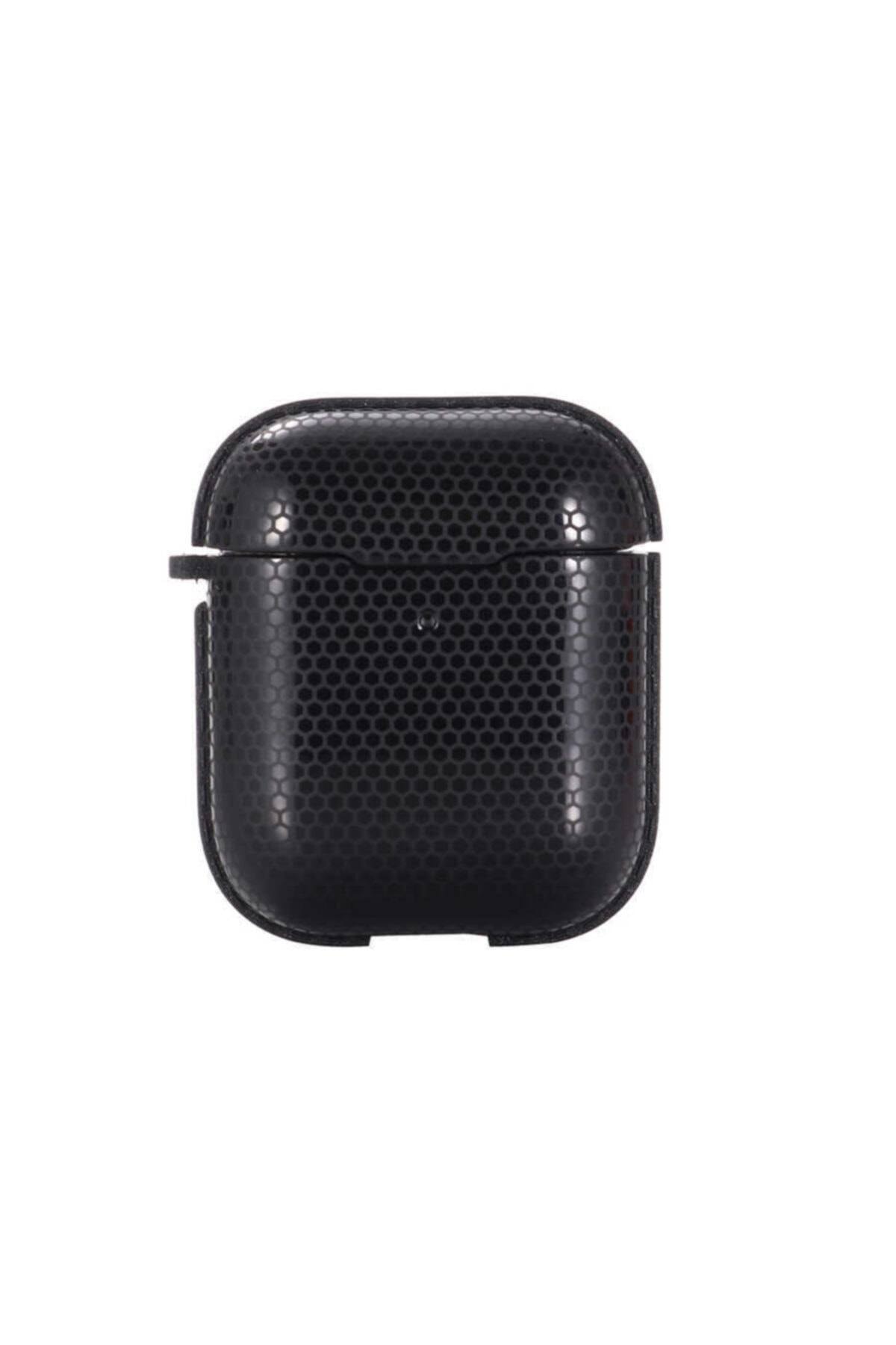 Apple Airpods Bal Peteği Tasarımlı Kılıf - Siyah