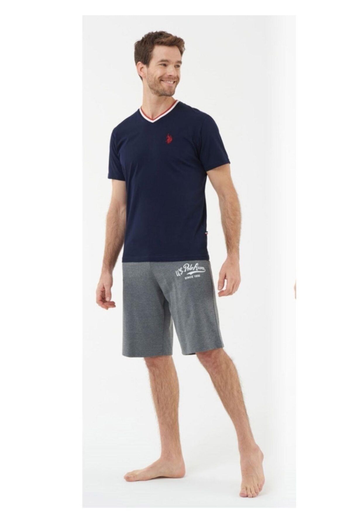 ست پیژامه آبی مردانه . تیشرت 21y 18411 U.S. Polo Assn.