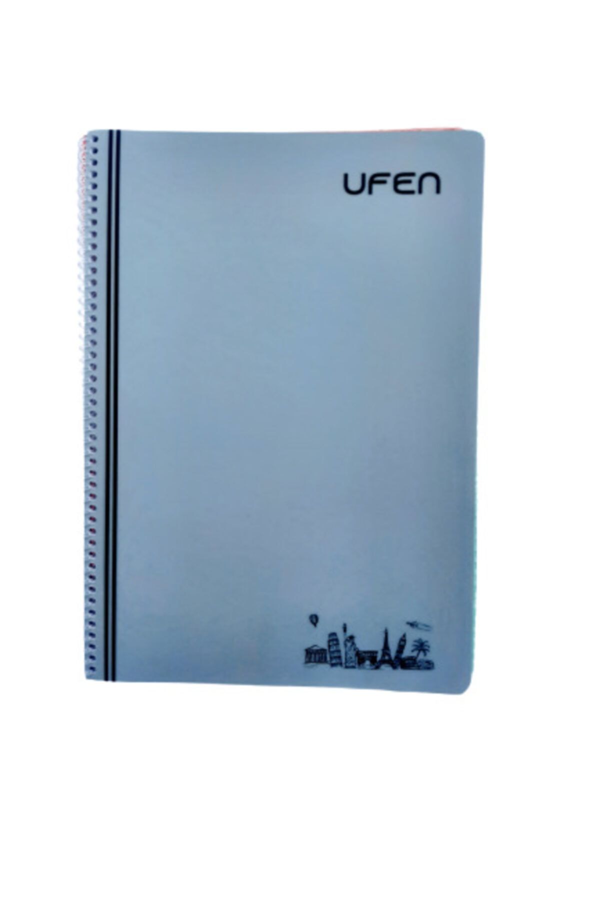 UFEN-U-fen 6 Pieces 96 Sheets School Notebook PP Cover Spiral Notebook A4 (3 Lines + 3 Squares) 2