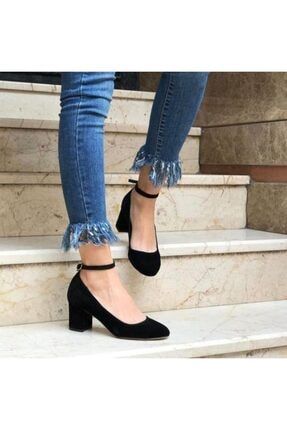 Siyah Süet Kadın Klasik Topuklu Ayakkabı klasik topuklu ayakkabı 000030