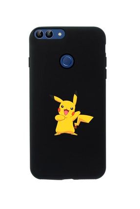 Huawei Psmart (2018) Pikachu Premium Silikonlu Siyah Telefon Kılıfı MCHPS18LPKC