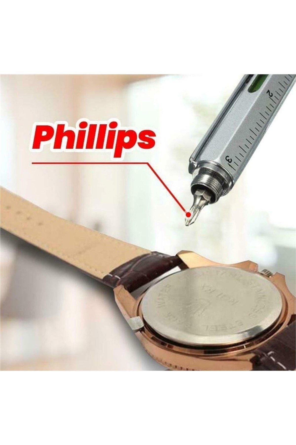 SEDEF SİLVER-Engineer Pen with Spirit Level, Ruler and Screwdriver 5