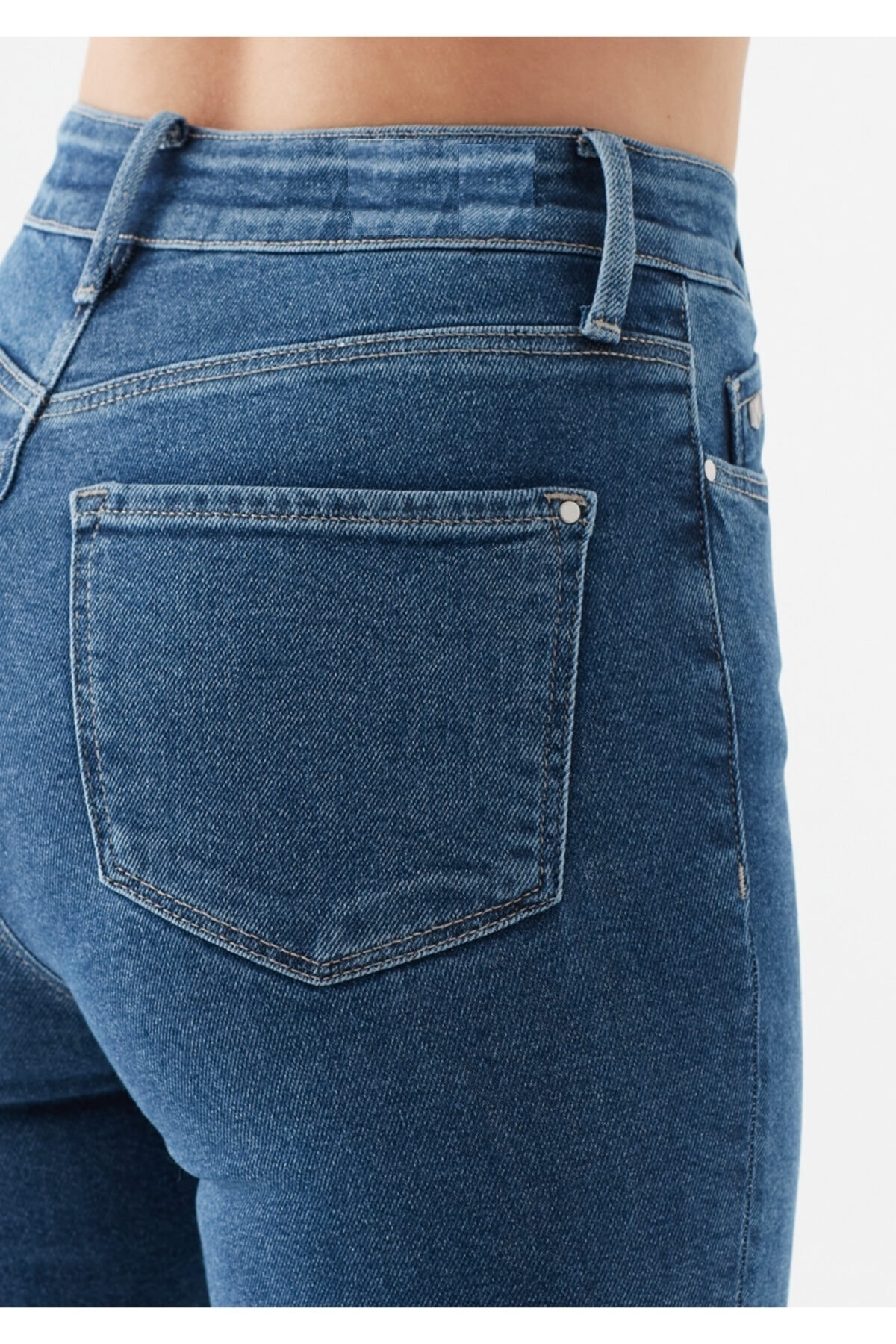 Terranova  Ella A.c.a.i.p 90s Mavi Renk Extra Yüksek Bel Solmaz Skinny Jeans (TOPARLAYICI) - Görsel 6