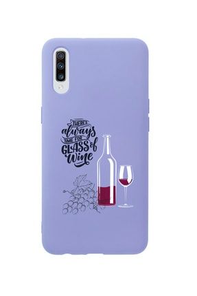 Samsung A70 Wine And Grape Premium Silikonlu Lila Telefon Kılıfı MCSAMA70LWINE