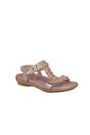 Kız Çocuk Pembe Gold Detaylı Sandalet 19Y206-9