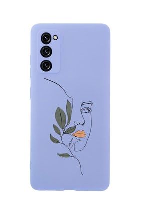 Samsung S20 Fe Line Art Women Desenli Premium Silikonlu Lila Telefon Kılıfı MCSAMS20FLLAW