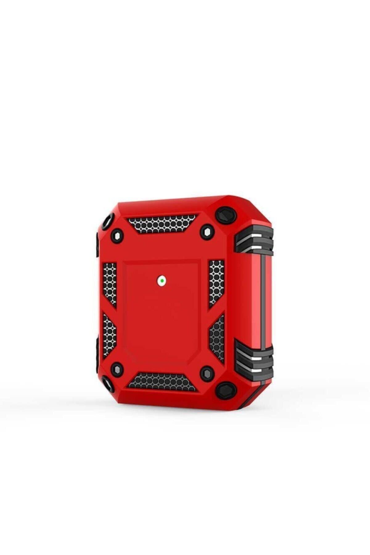 Apple Airpods Zırh Korumalı Kılıf - Kırmızı