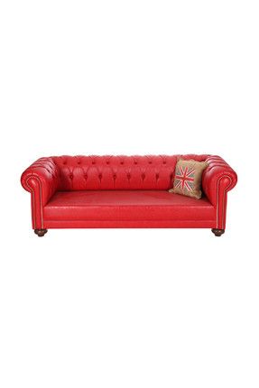 Red Leather Chesterfield 230X90X80 CM MB3A169