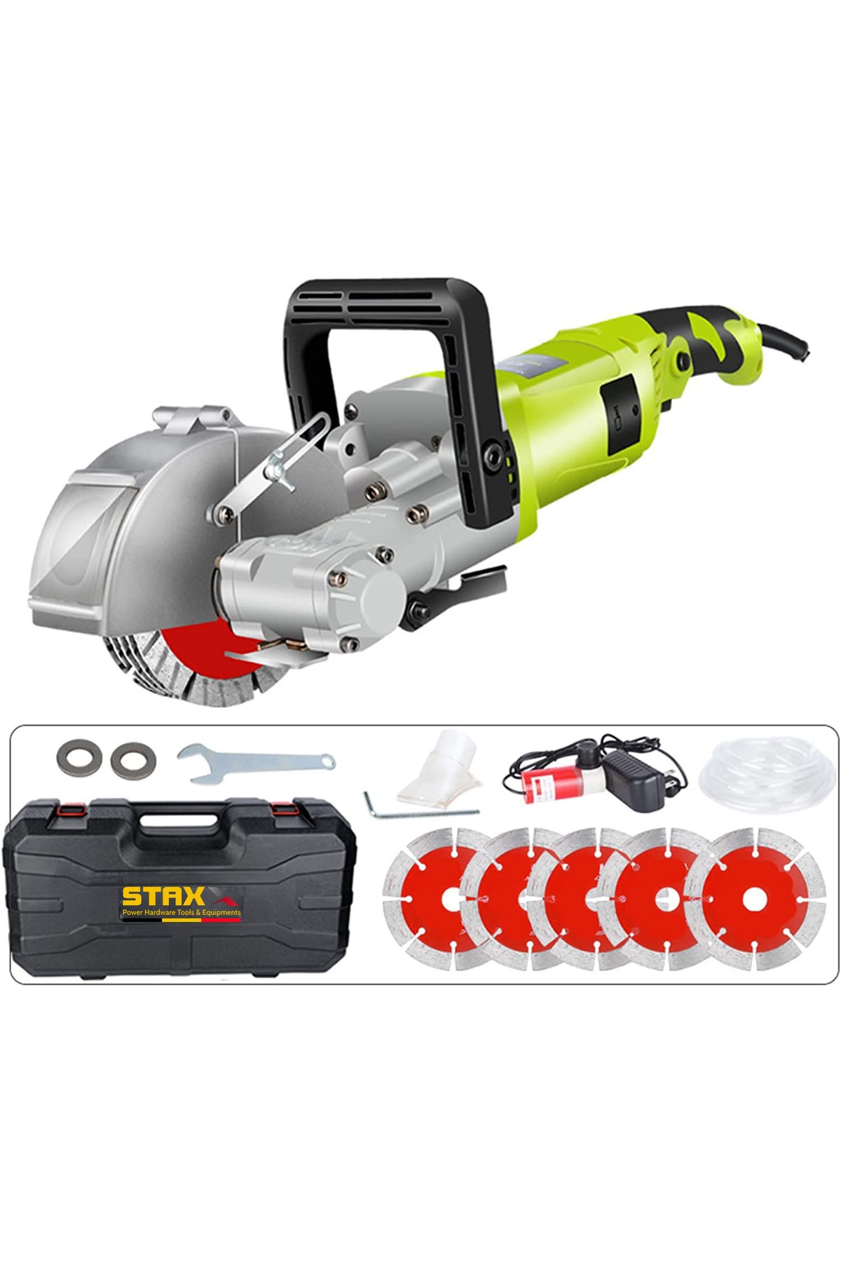 STAXX POWER Duvar Oluk Açma Makinesi Kanal Açma Kesme Makinesi 5 Bıçaklı 40 mm 4kw 3500 W 4.5 kg Çantalı Set
