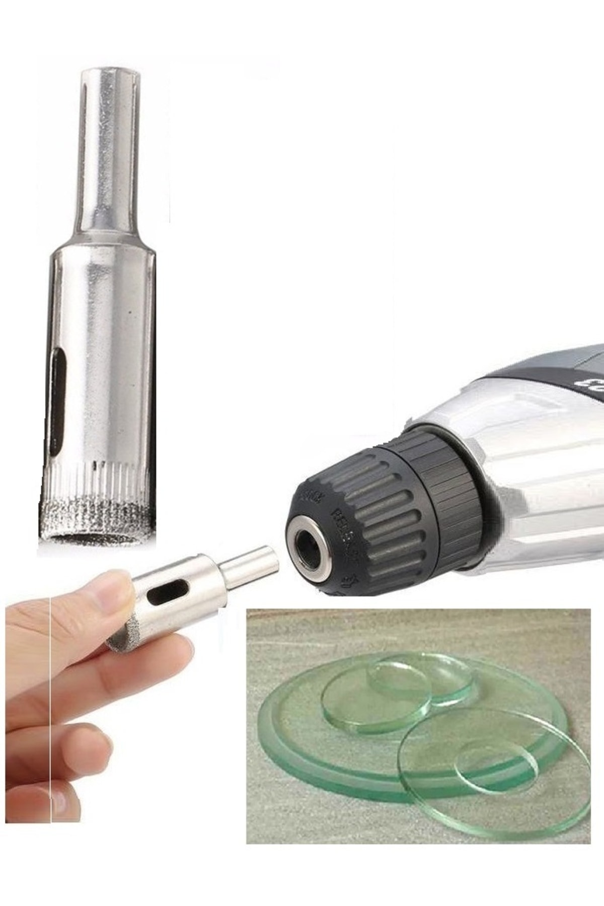 Depolife 20mm Mermer Granit Fayans Cam Yuvarlak Delme Panç Elmas Uç Yuvarlak Açma Matkap Için Karot