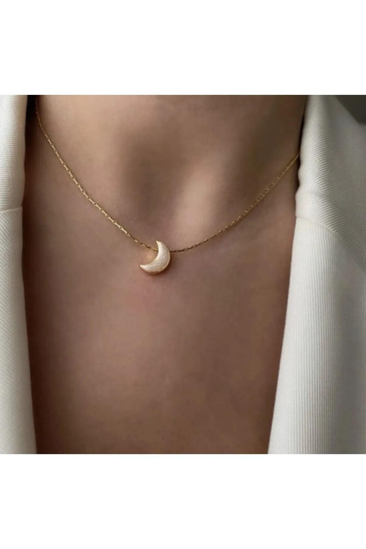 Women's moon necklace hotsell
