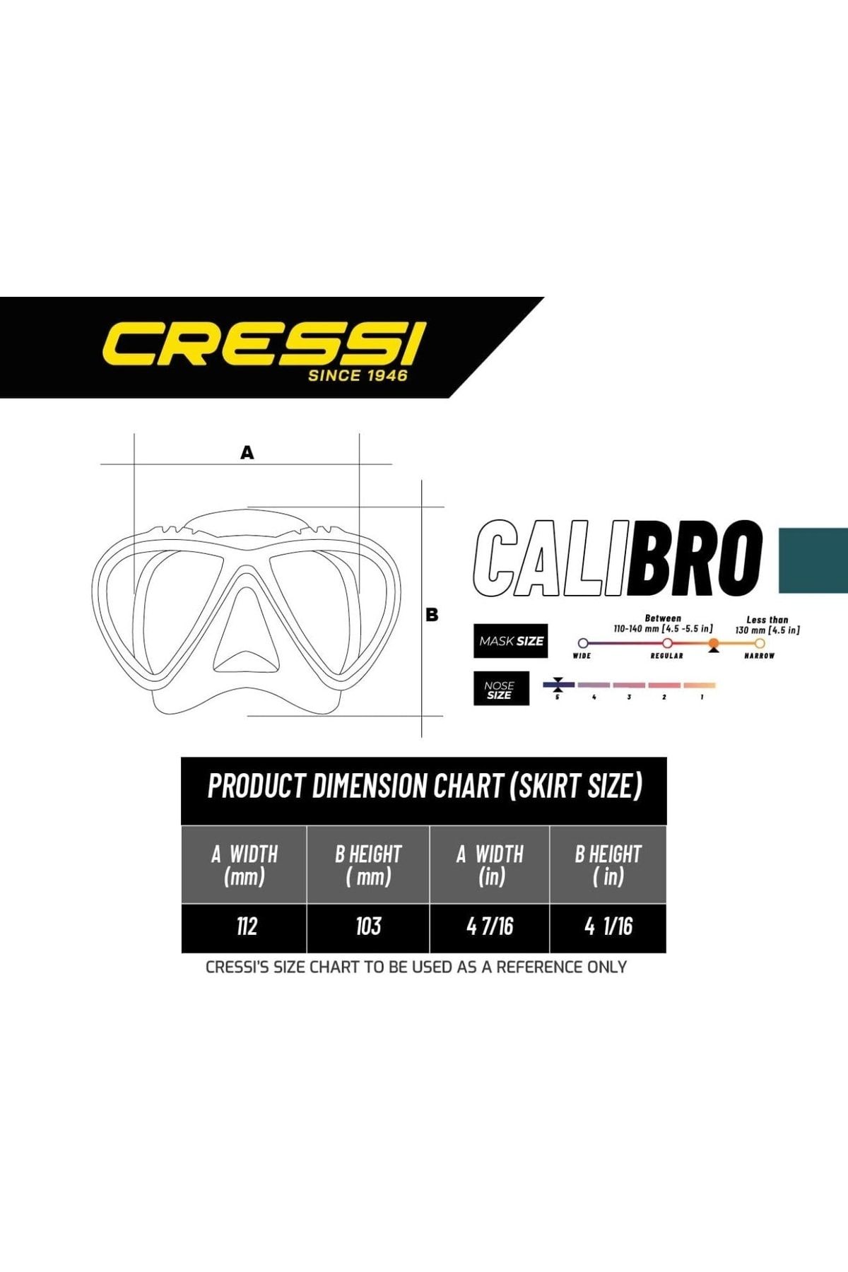 ماسک و اسنورکل مشکی آینه لنز Calibro HD cressi sub