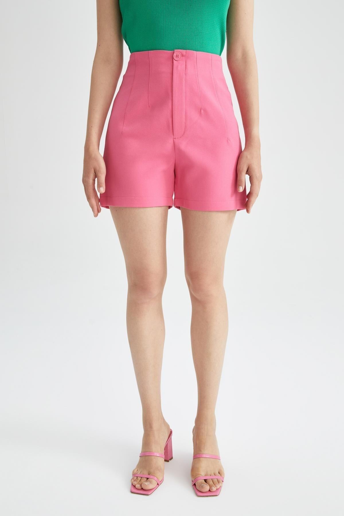DeFacto-Regular Fit High Waist Mini Shorts 5