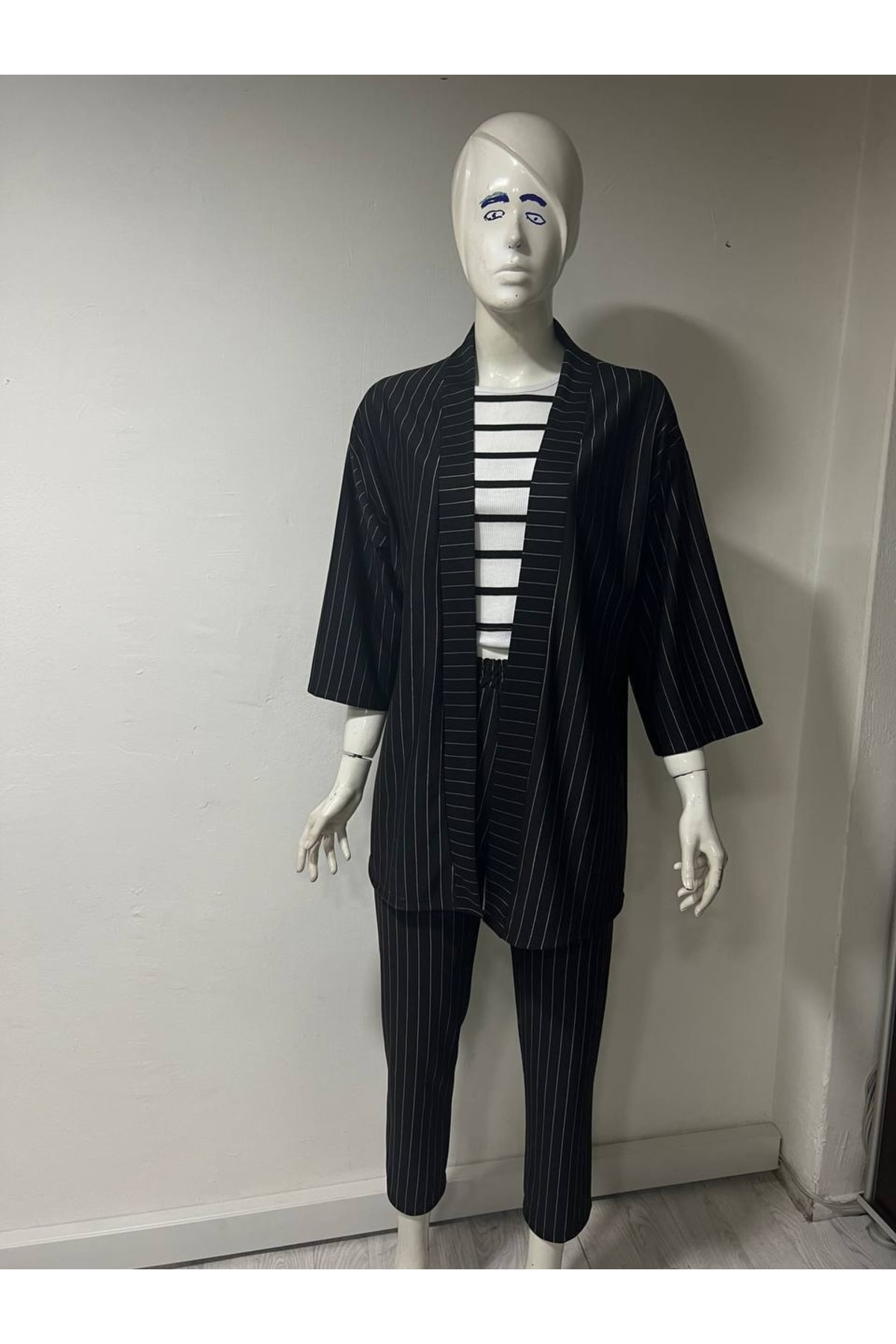Burdock Kimono Pants Suit Striped
