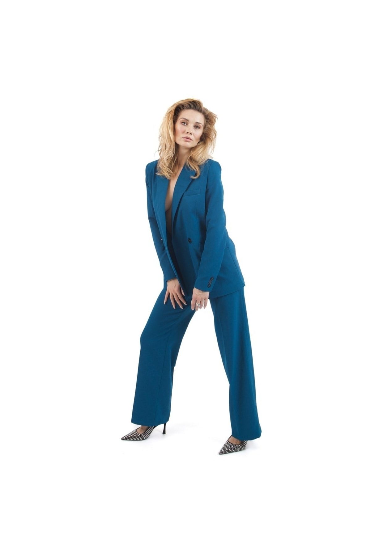 Petrol blue outlet blazer