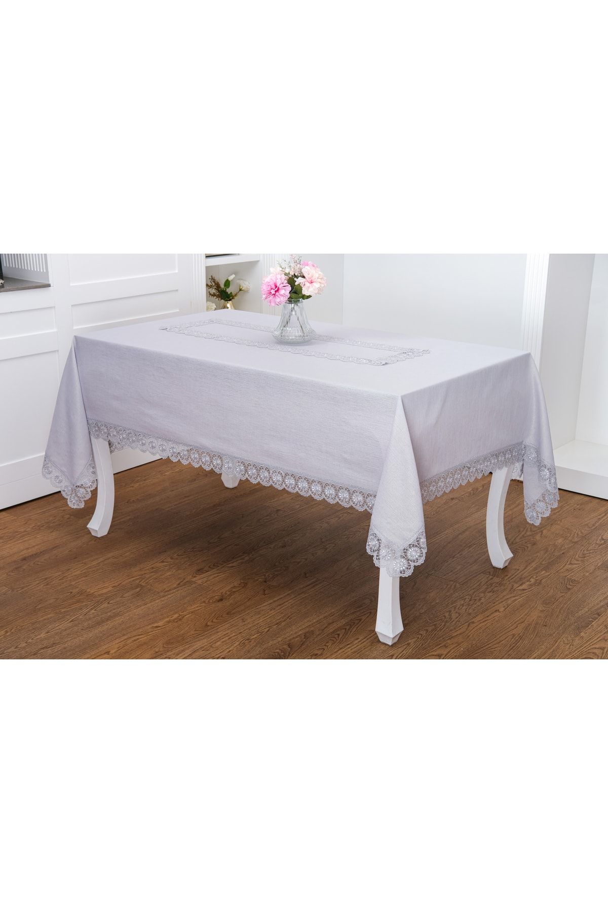 Gray lace tablecloth new arrivals