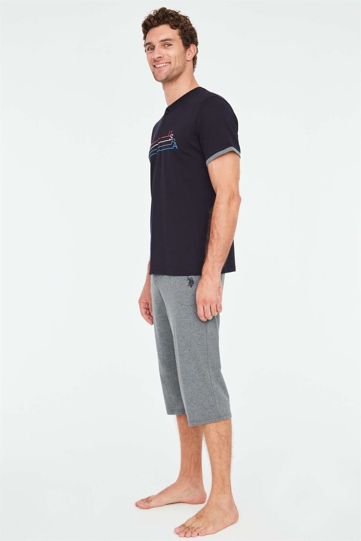 ست پیژامه آبی مردانه پولو اسن ایالات متحده لباس خواب کاپری 18679 سرمه ای U.S. Polo Assn.