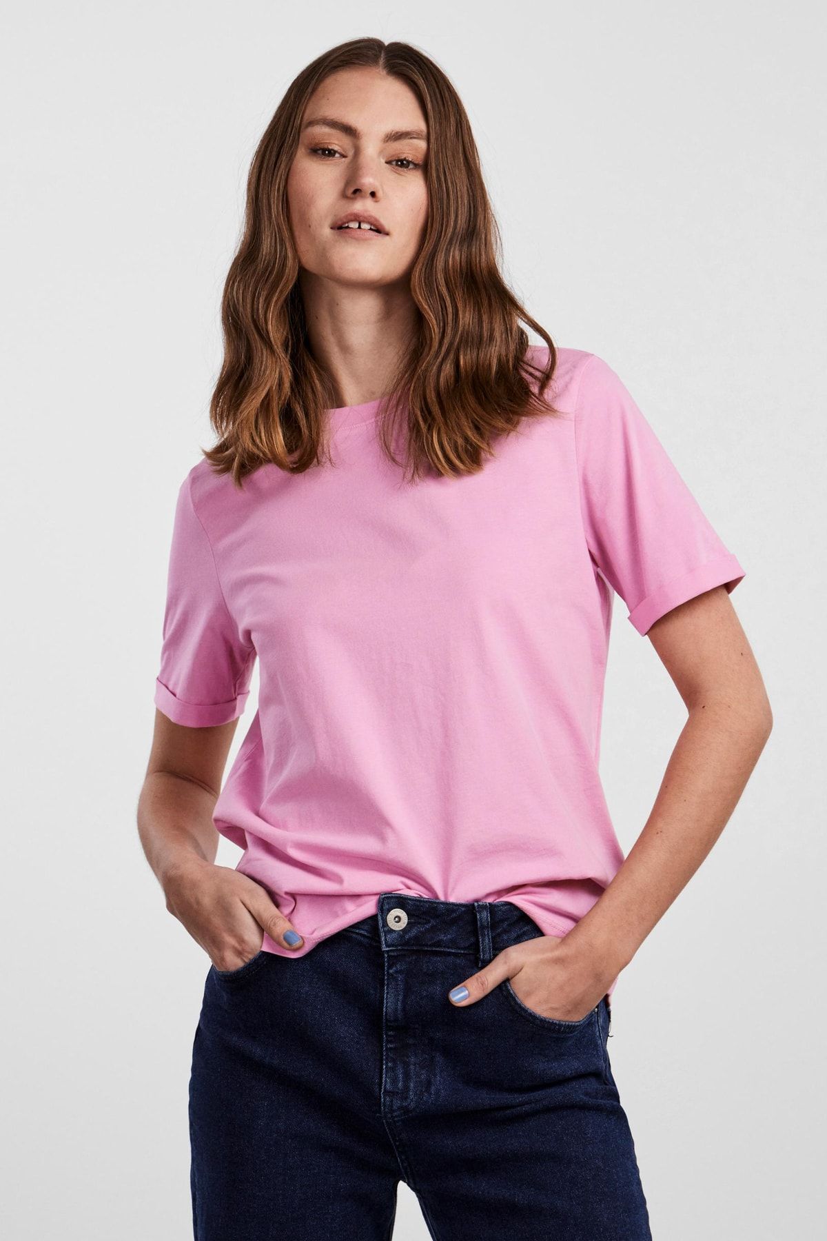 PIECES T-Shirt Rosa Regular Fit Fast ausverkauft