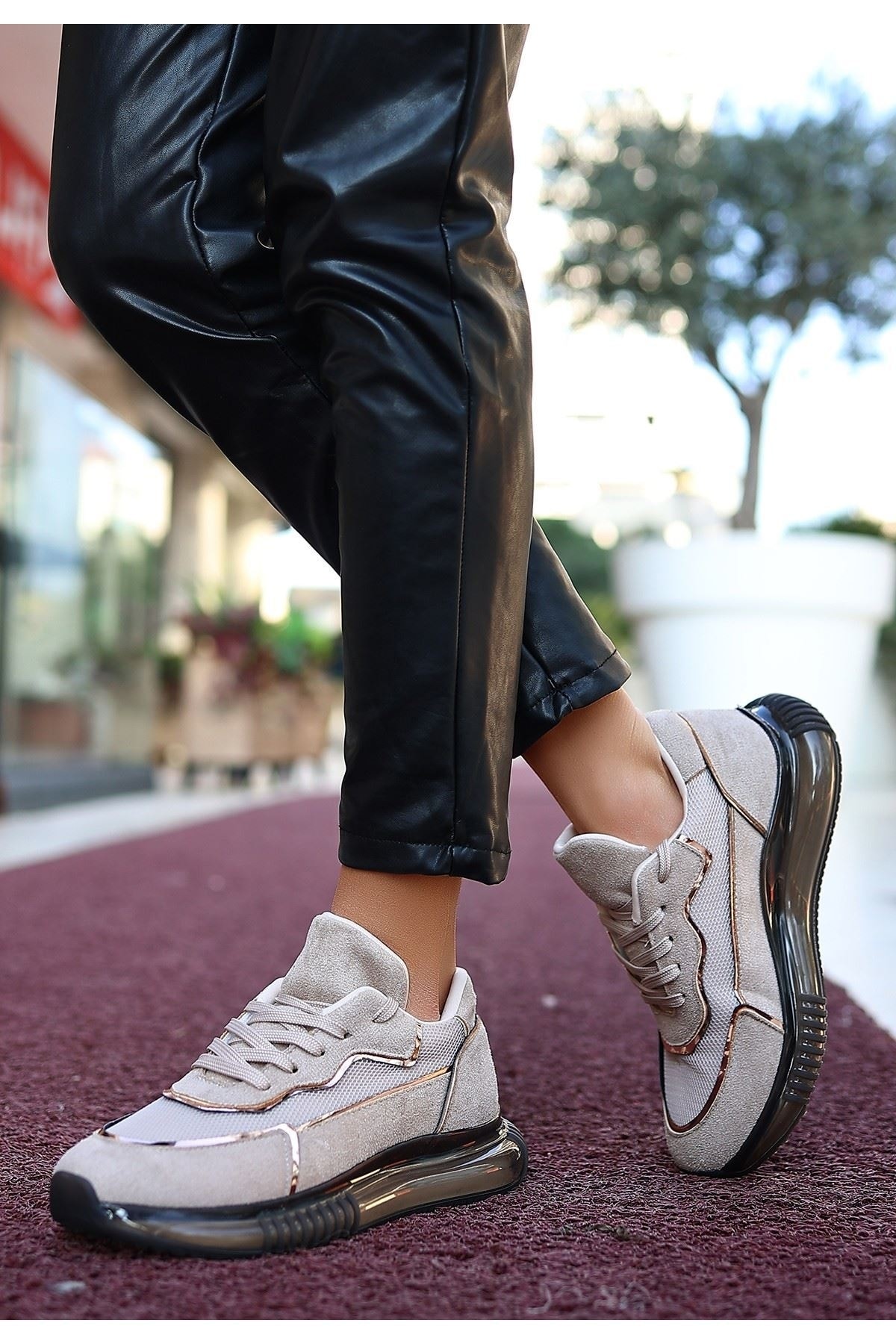 Ojxi Vizon Süet Bağcıklı Spor Ayakkabı