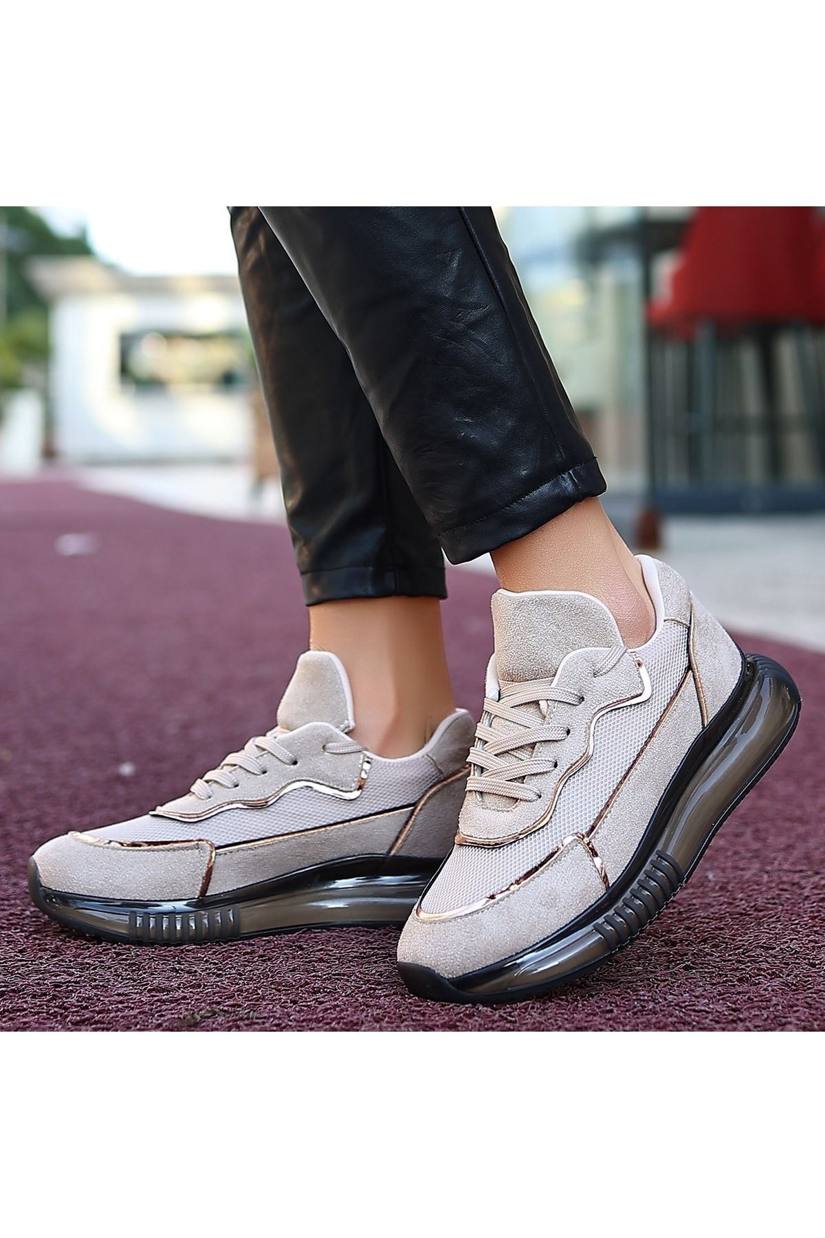 Ojxi Vizon Süet Bağcıklı Spor Ayakkabı