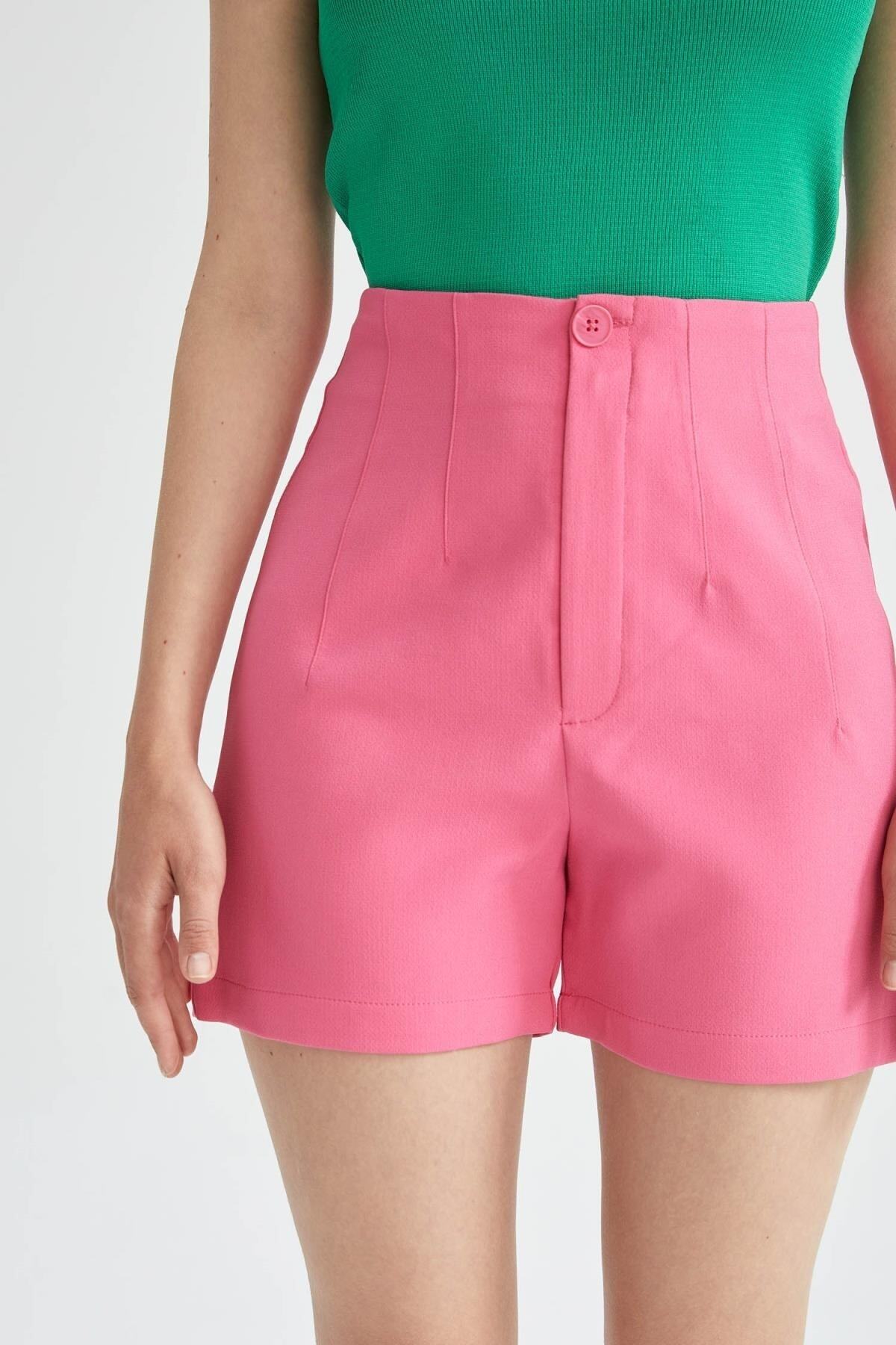 DeFacto-Regular Fit High Waist Mini Shorts 6