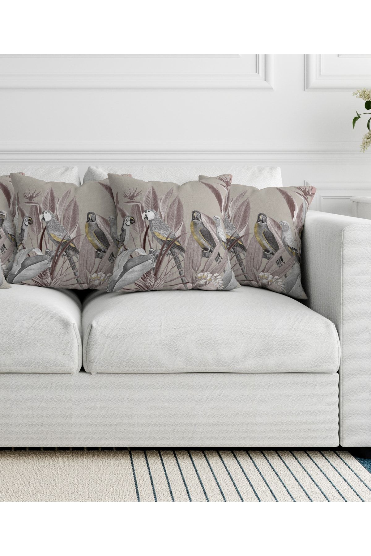 MUN HOME-Double Sided Digital Printed 4-Piece Throw Pillow Cover Set with Hidden Zipper 4