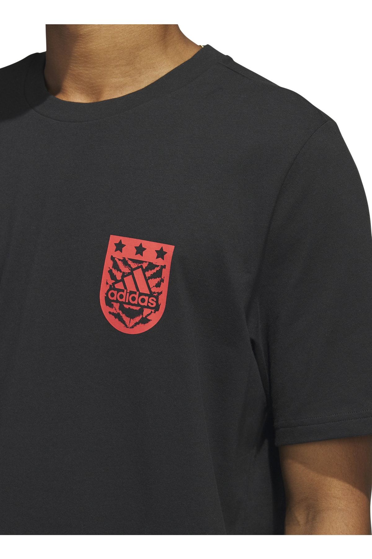 Red and black adidas t shirt top