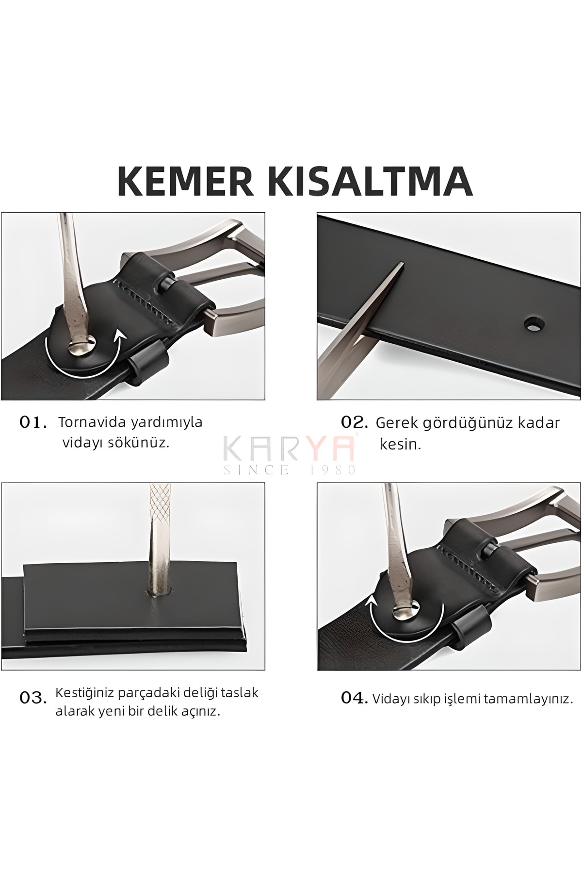 کمربند مردانه مشکی Karya Deri | KRY80258025 اورجینال - تصویر 8
