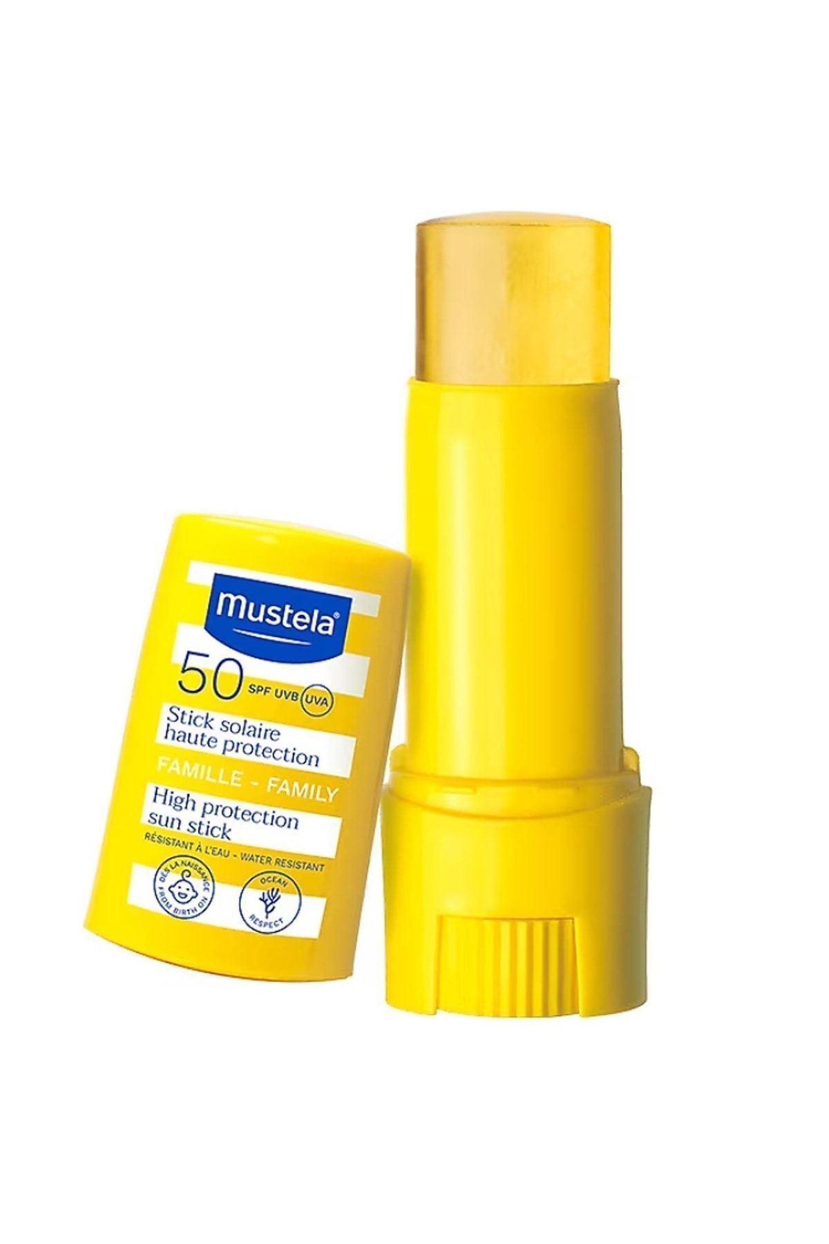 استیک 9 میلی لیتری با SPF 50 با فاکتور حفاظتی بسیار بالا برای کل خانواده Mustela