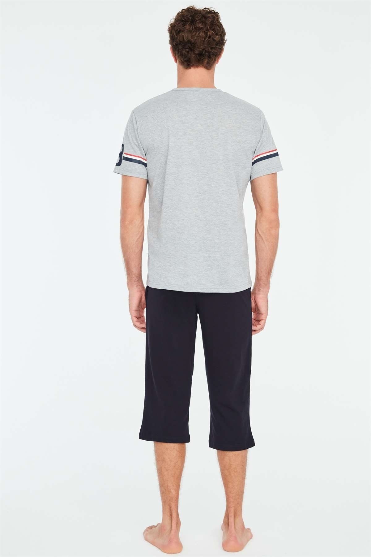 ست پیژامه خاکستری مردانه کاپری 18671 اورجینال U.S. Polo Assn.