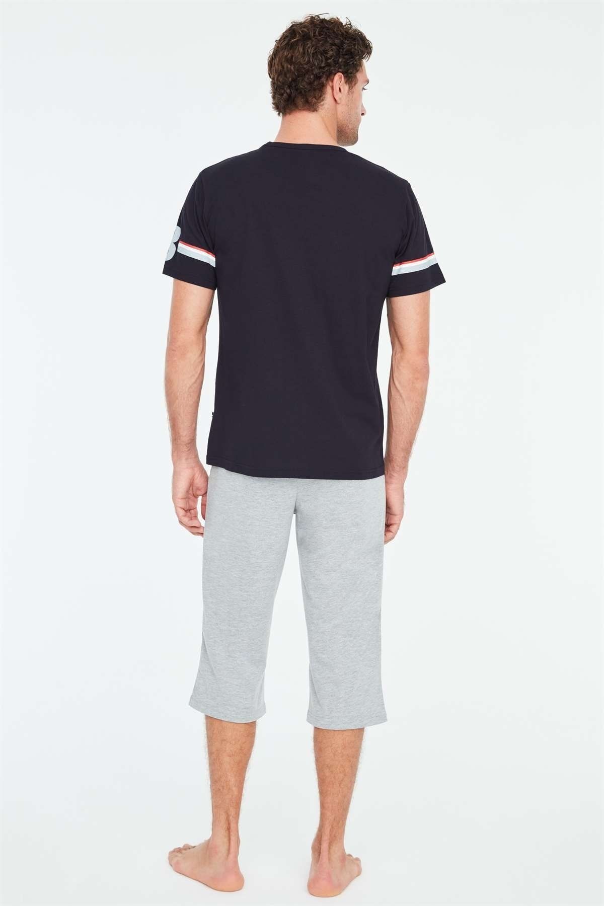ست پیژامه آبی مردانه کاپری 18671 اورجینال U.S. Polo Assn.
