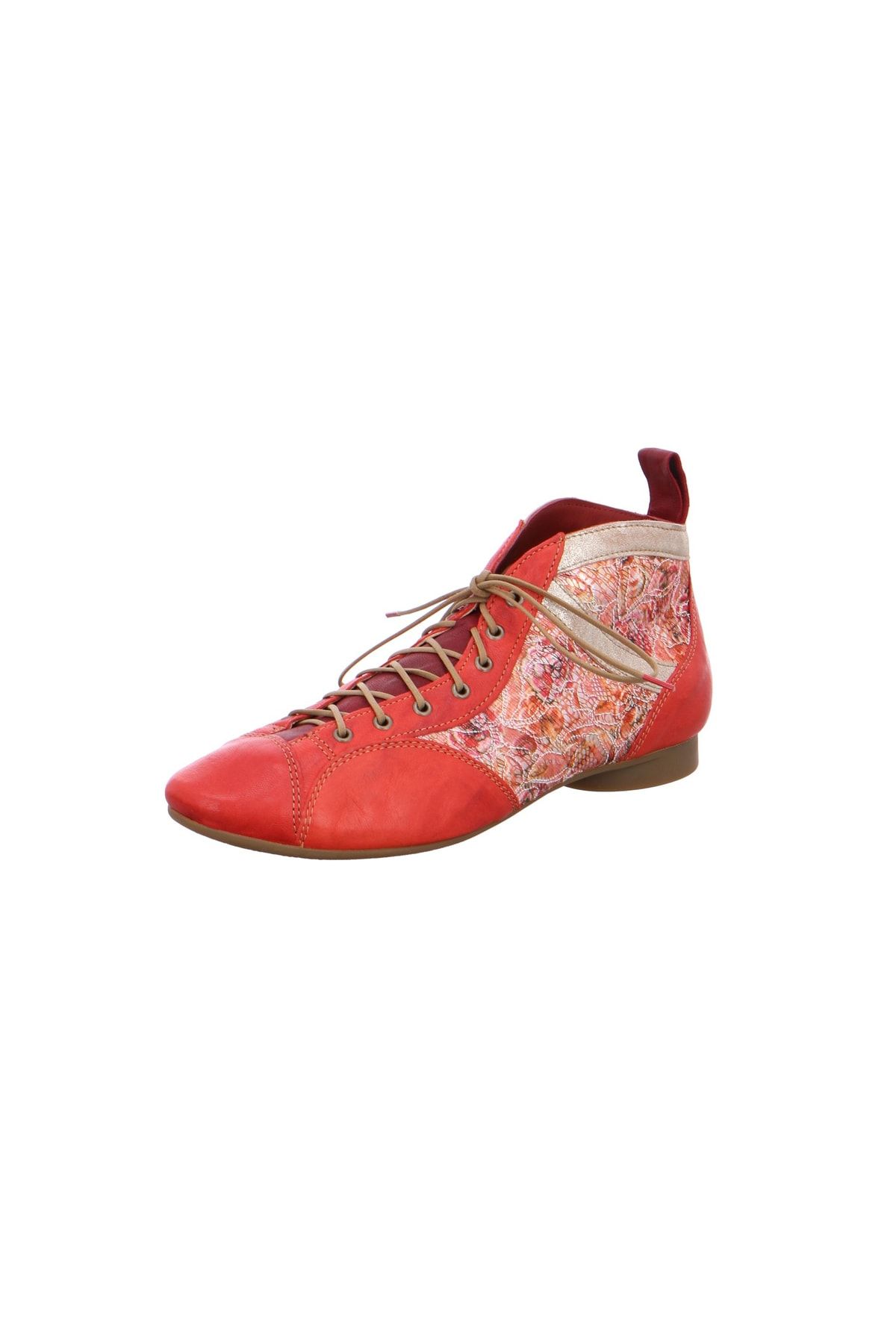 Think! Stiefelette Rot Flacher Absatz Fast ausverkauft