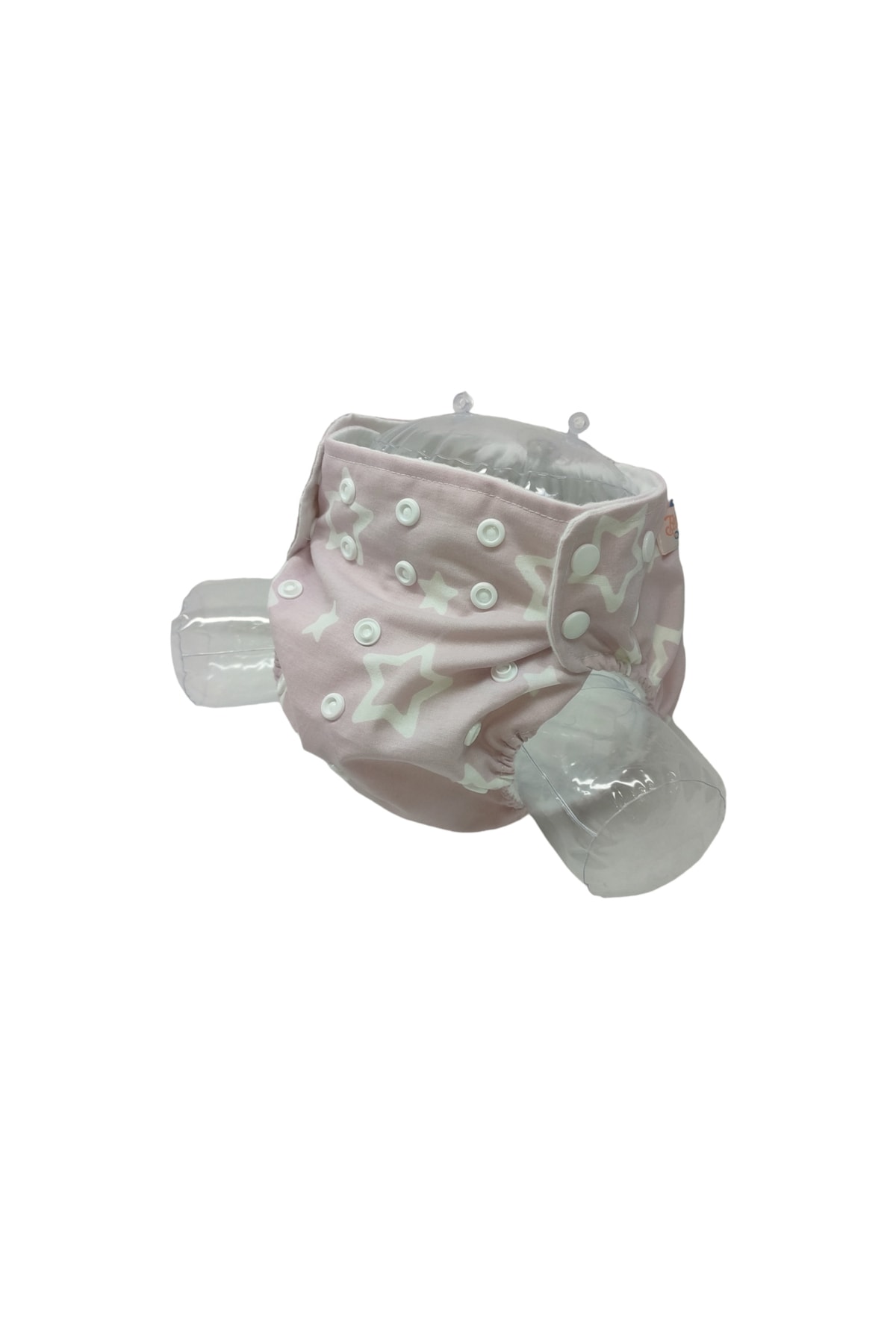 BEZHANE Baby Yıkanabilir Bebek Bezi Pembe Beyaz Yıldızlı (3kg-12kg)+1 Numara 7 Katlı Emici Ped fotoğrafı 2 (önizleme)