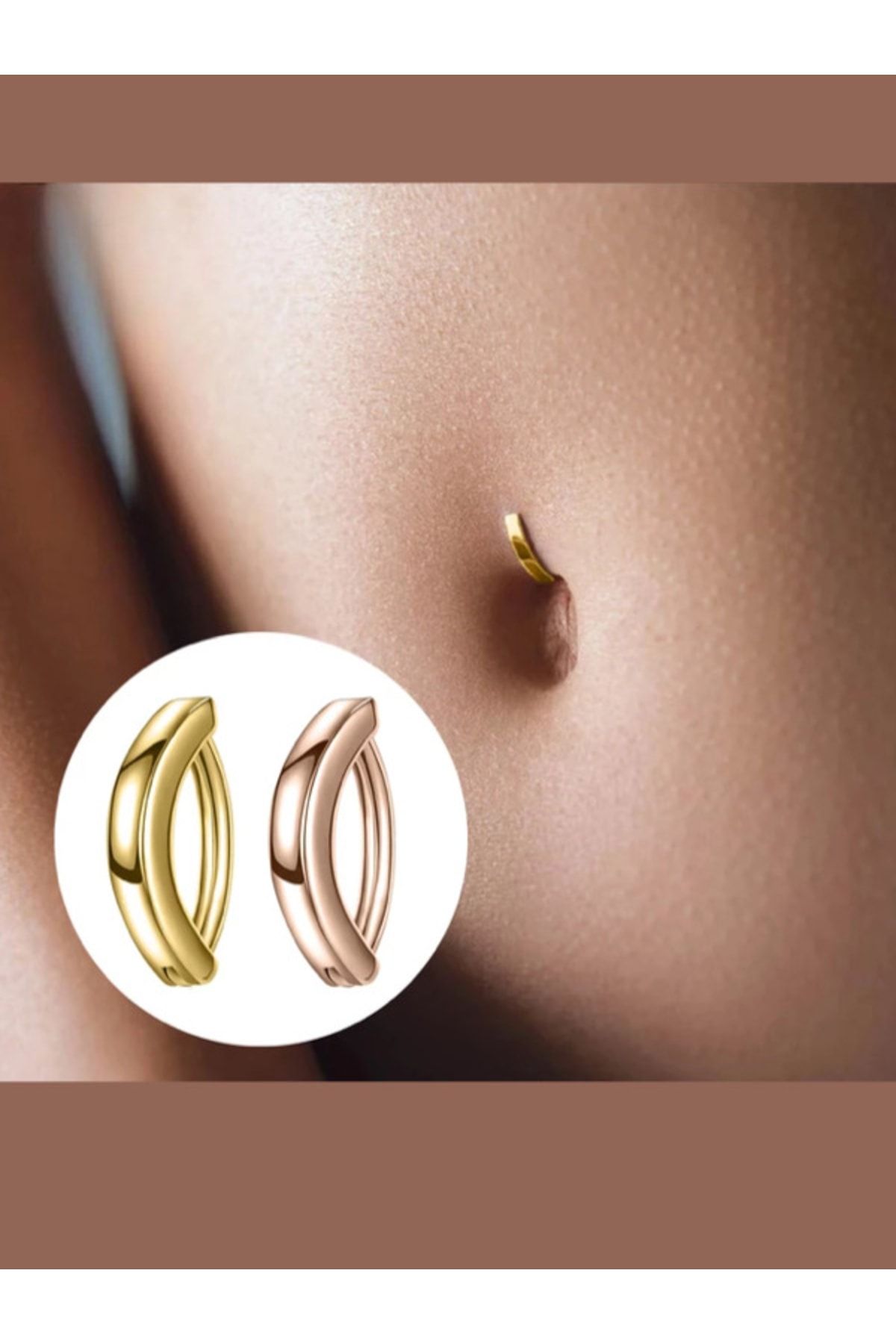 MAZEN 316l Surgical Steel Half Ring Navel Piercing Rose Color