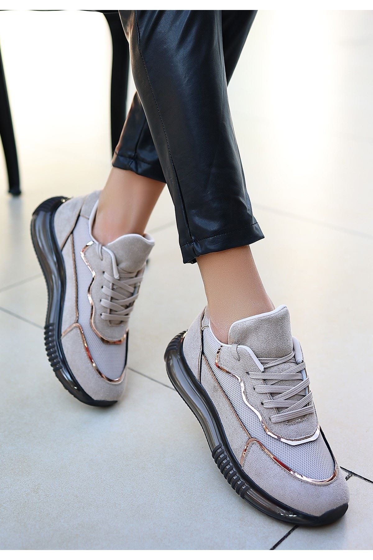 Ojxi Vizon Süet Bağcıklı Spor Ayakkabı