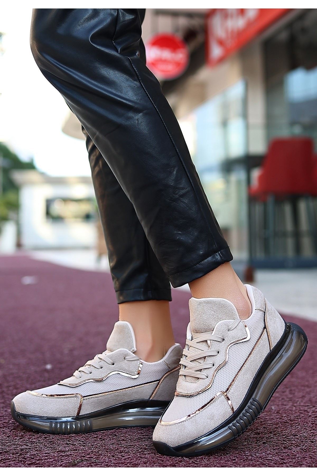 Ojxi Vizon Süet Bağcıklı Spor Ayakkabı