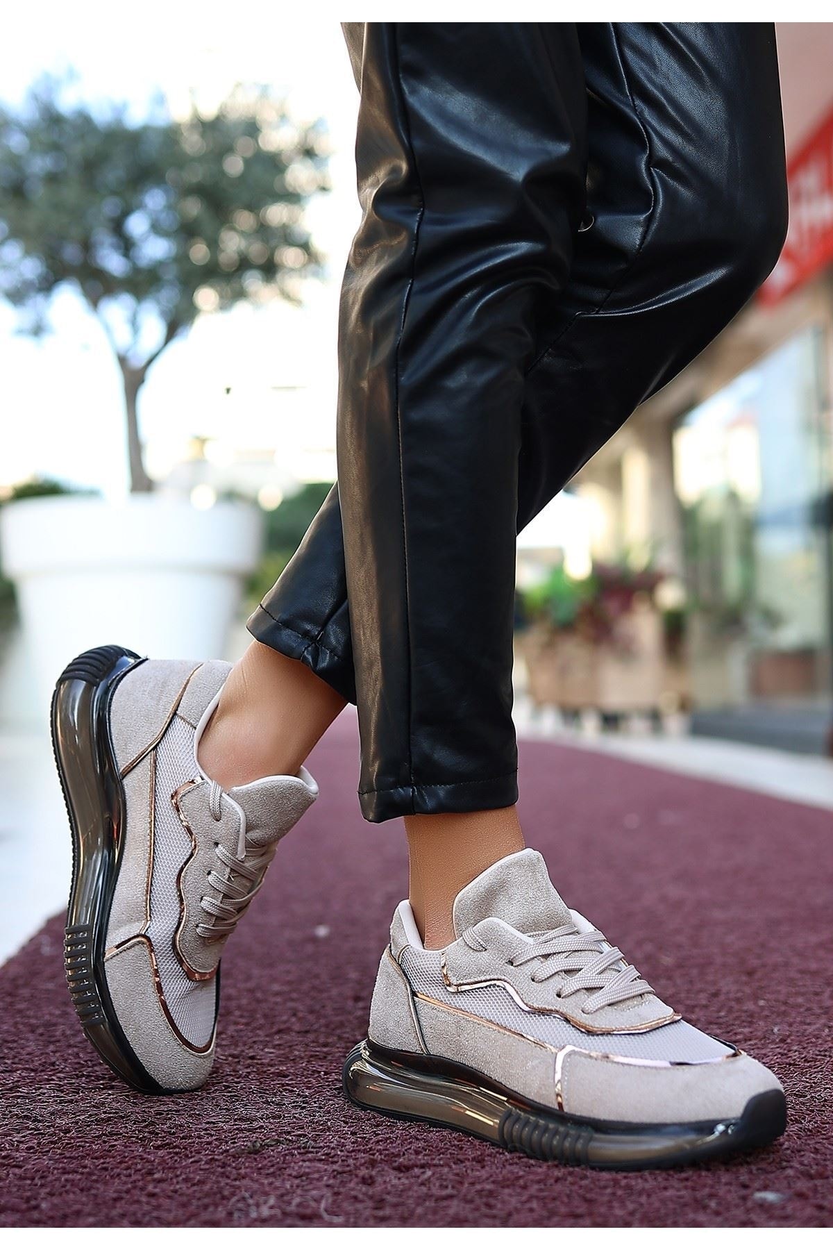 Ojxi Vizon Süet Bağcıklı Spor Ayakkabı