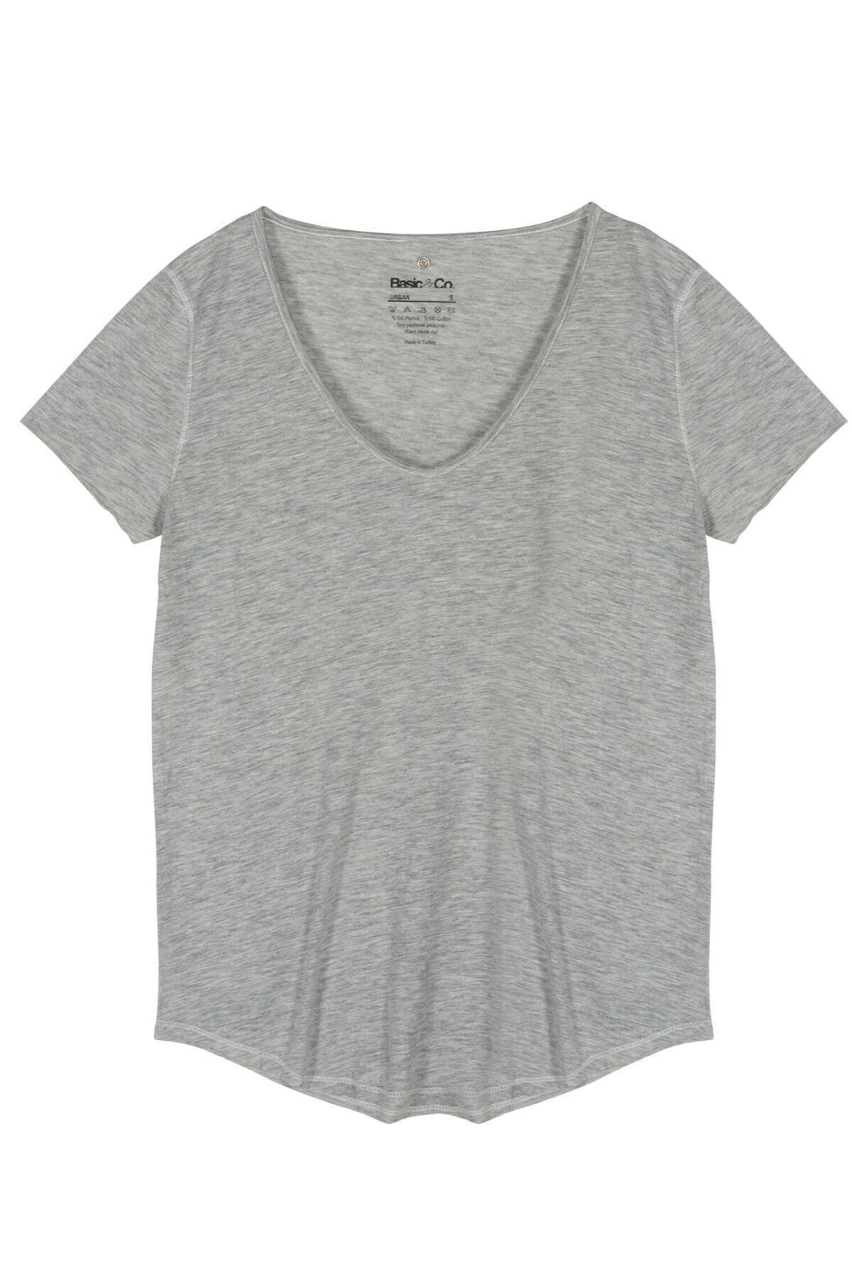 BASIC&CO-Women's Gray T-Shirt Urb001 2
