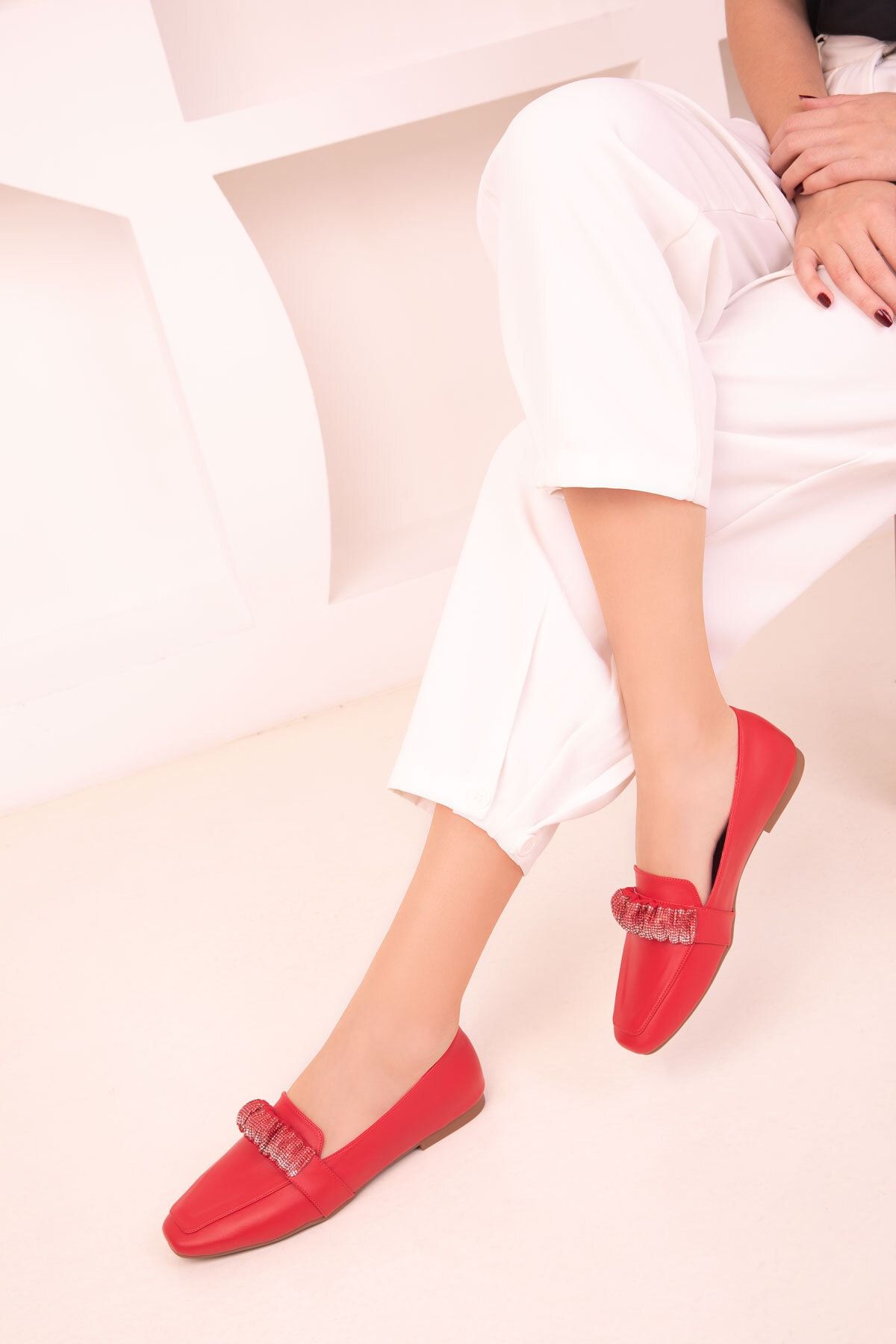 Ladies red cheap flat shoes uk
